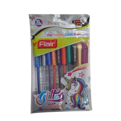 Flair Glitter Extra Sparkle Gel Pens – 10 Colours