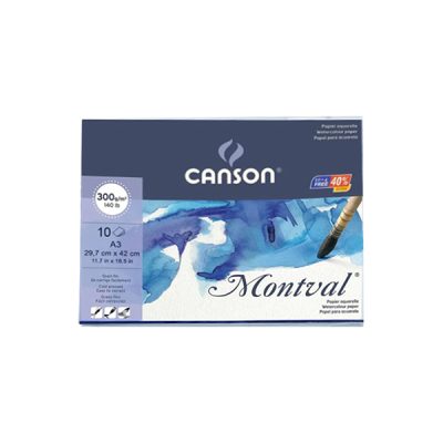 Canson – Montval – A4 Watercolour Paper Packs – 300gsm 10 Sheets